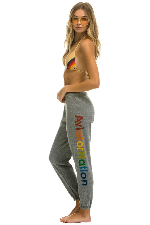 Women AVIATOR NATION MALIBU SWEATPANTS 8211 HEATHER GREY Aviator Nation Sweatpants Women AVIATOR NATION MALIBU SWEATPANTS 8211 HEATHER GREY Aviator Nation Sweatpants