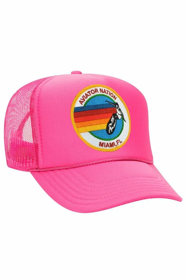 Women AVIATOR NATION MIAMI TRUCKER HAT Aviator Nation TruckerHats