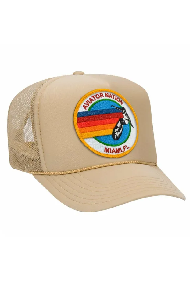 Women AVIATOR NATION MIAMI TRUCKER HAT Aviator Nation TruckerHats Women AVIATOR NATION MIAMI TRUCKER HAT Aviator Nation TruckerHats