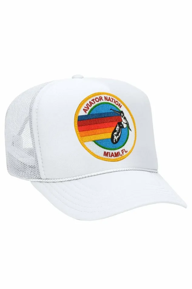 Women AVIATOR NATION MIAMI TRUCKER HAT Aviator Nation TruckerHats Women AVIATOR NATION MIAMI TRUCKER HAT Aviator Nation TruckerHats