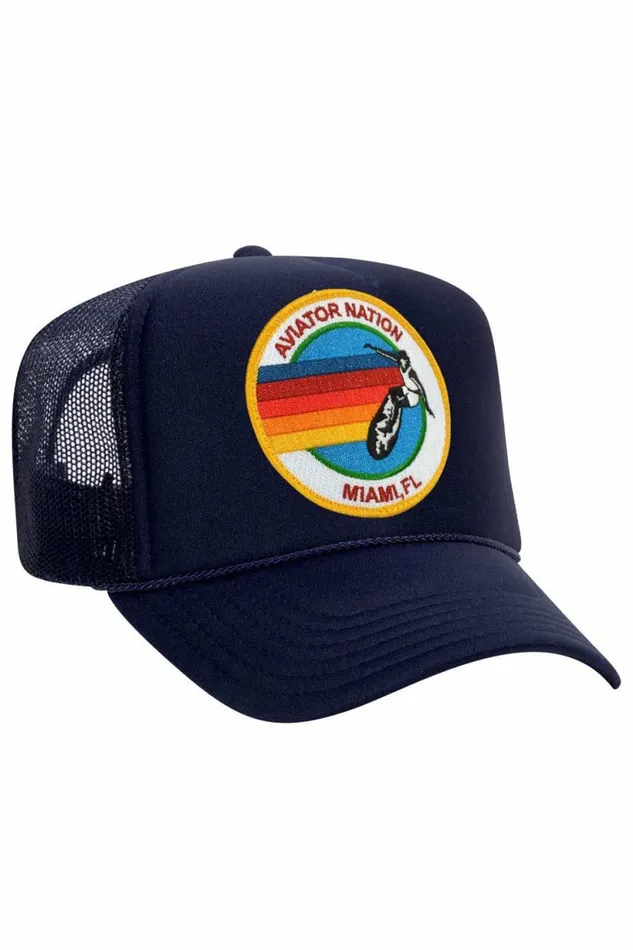 Women AVIATOR NATION MIAMI TRUCKER HAT Aviator Nation TruckerHats Women AVIATOR NATION MIAMI TRUCKER HAT Aviator Nation TruckerHats