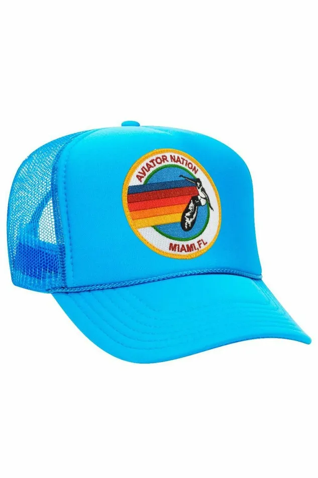 Women AVIATOR NATION MIAMI TRUCKER HAT Aviator Nation TruckerHats Women AVIATOR NATION MIAMI TRUCKER HAT Aviator Nation TruckerHats