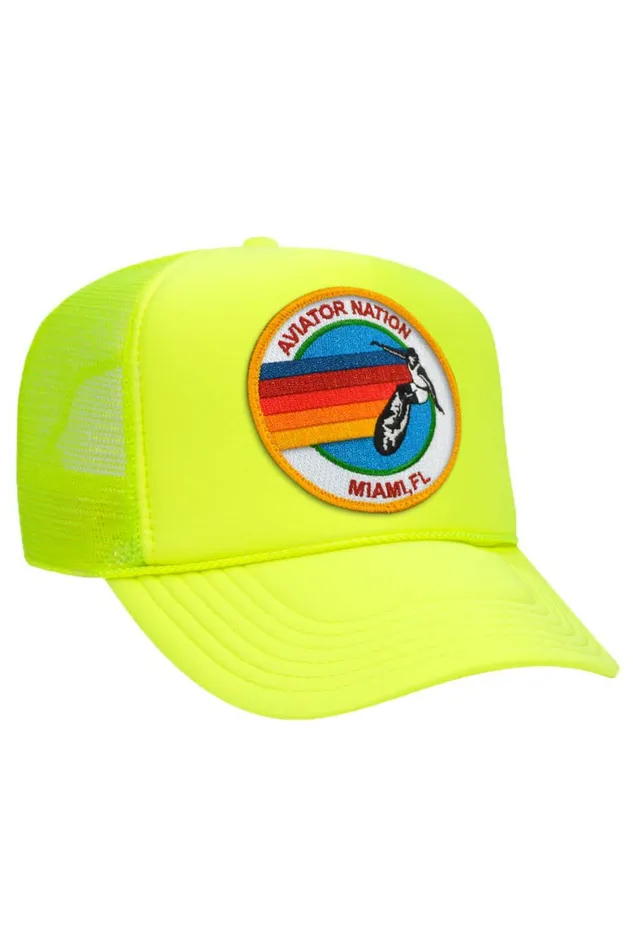 Women AVIATOR NATION MIAMI TRUCKER HAT Aviator Nation TruckerHats Women AVIATOR NATION MIAMI TRUCKER HAT Aviator Nation TruckerHats