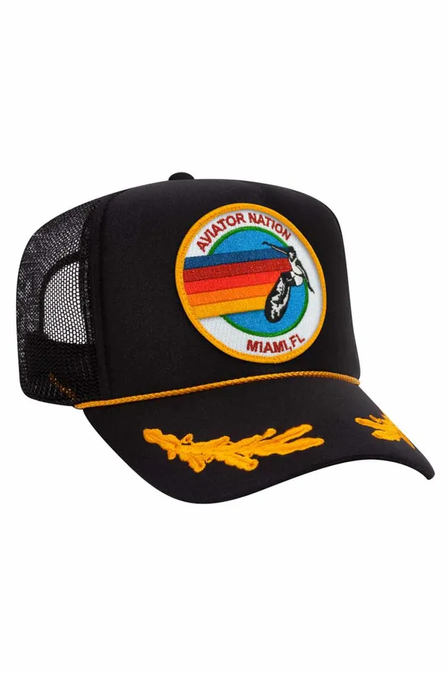 Women AVIATOR NATION MIAMI TRUCKER HAT Aviator Nation TruckerHats Women AVIATOR NATION MIAMI TRUCKER HAT Aviator Nation TruckerHats