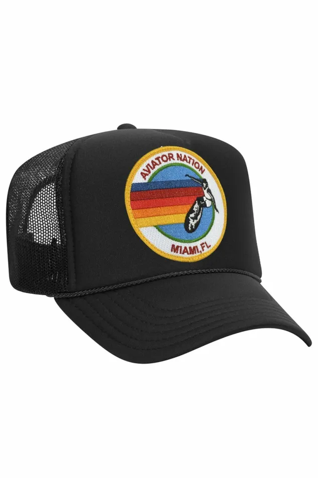 Women AVIATOR NATION MIAMI TRUCKER HAT Aviator Nation TruckerHats Women AVIATOR NATION MIAMI TRUCKER HAT Aviator Nation TruckerHats