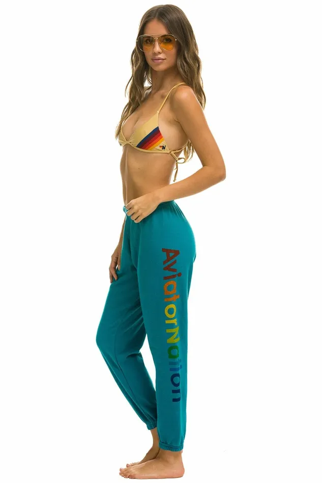 Women AVIATOR NATION MILL VALLEY SWEATPANTS 8211 TEAL Aviator Nation Sweatpants Women AVIATOR NATION MILL VALLEY SWEATPANTS 8211 TEAL Aviator Nation Sweatpants