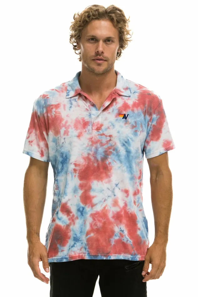 Women AVIATOR NATION POLO 8211 TIE DYE RED Aviator Nation UnisexTees