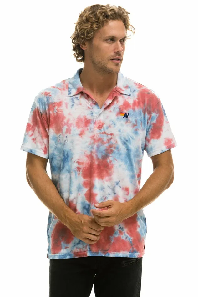 Women AVIATOR NATION POLO 8211 TIE DYE RED Aviator Nation UnisexTees Women AVIATOR NATION POLO 8211 TIE DYE RED Aviator Nation UnisexTees