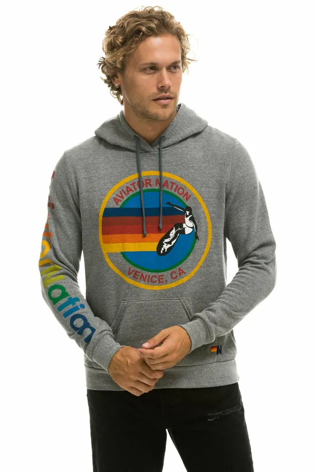 Women AVIATOR NATION PULLOVER HOODIE 8211 HEATHER GREY Aviator Nation Hoodies