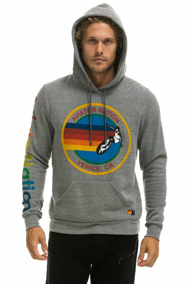Women AVIATOR NATION PULLOVER HOODIE 8211 HEATHER GREY Aviator Nation Hoodies Women AVIATOR NATION PULLOVER HOODIE 8211 HEATHER GREY Aviator Nation Hoodies