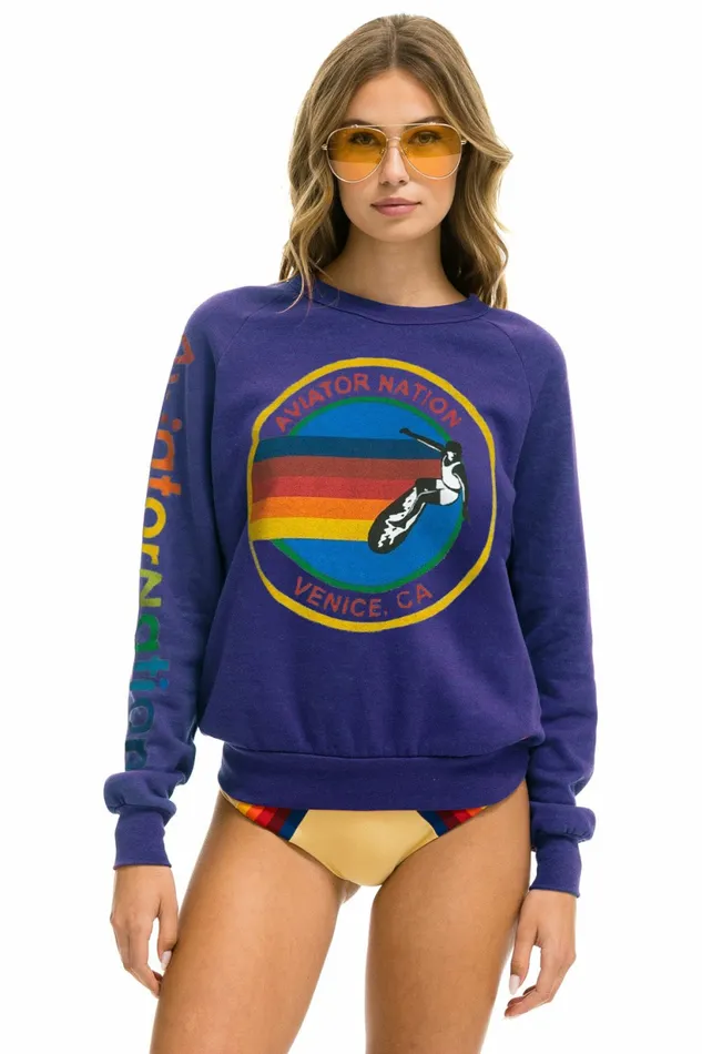 Women AVIATOR NATION SWEATSHIRT 8211 PURPLE Aviator Nation UnisexCrewSweatshirt
