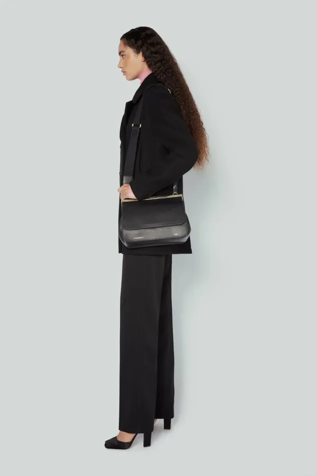 Women Bags Victoria Beckham Frame Satchel Bag In Black Leather