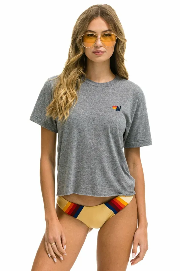 Women BASIC BOYFRIEND TEE 8211 HEATHER GREY Aviator Nation UnisexTees