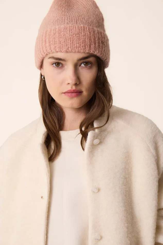 Women Beanie Hat Chami Naturel Bonnet Mohair Beige Clair Des Petits Hauts Scarves and Beanies