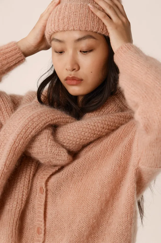Women Beanie Hat Chami Naturel Bonnet Mohair Beige Clair Des Petits Hauts Scarves and Beanies