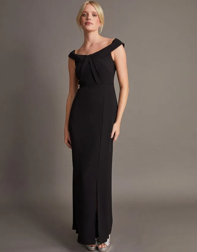 Women Beatrice Crepe Bardot Maxi Dress Black Monsoon Occasionwear