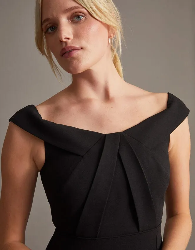 Women Beatrice Crepe Bardot Maxi Dress Black Monsoon Occasionwear