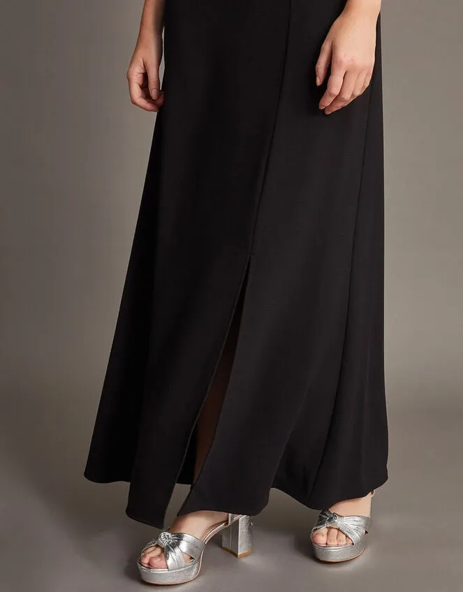 Women Beatrice Crepe Bardot Maxi Dress Black Monsoon Occasionwear
