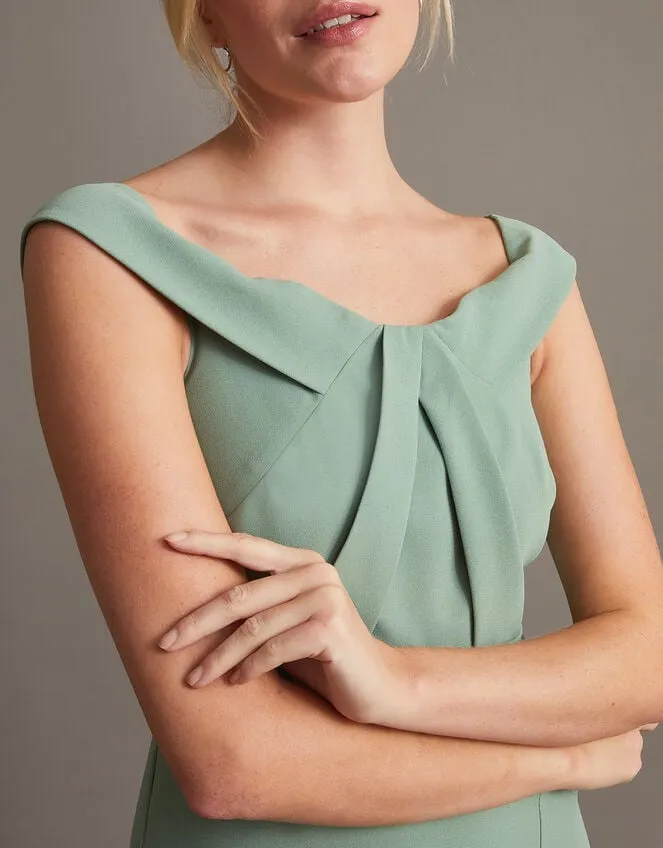 Women Beatrice Crepe Bardot Maxi Dress Green Monsoon Occasionwear