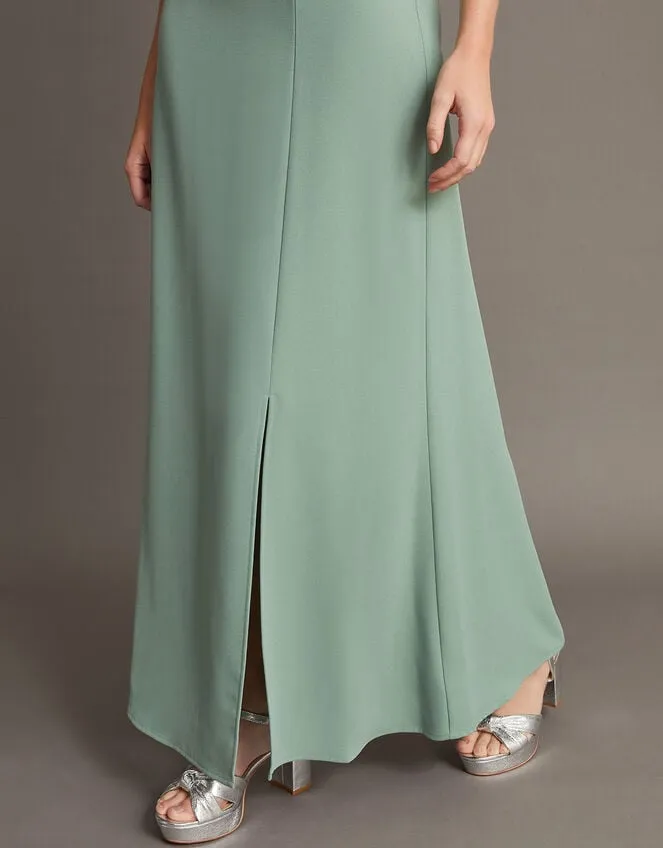 Women Beatrice Crepe Bardot Maxi Dress Green Monsoon Occasionwear