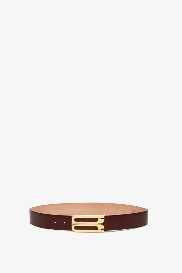 Women Belts Victoria Beckham Jumbo Frame Belt In Burgundy Leather