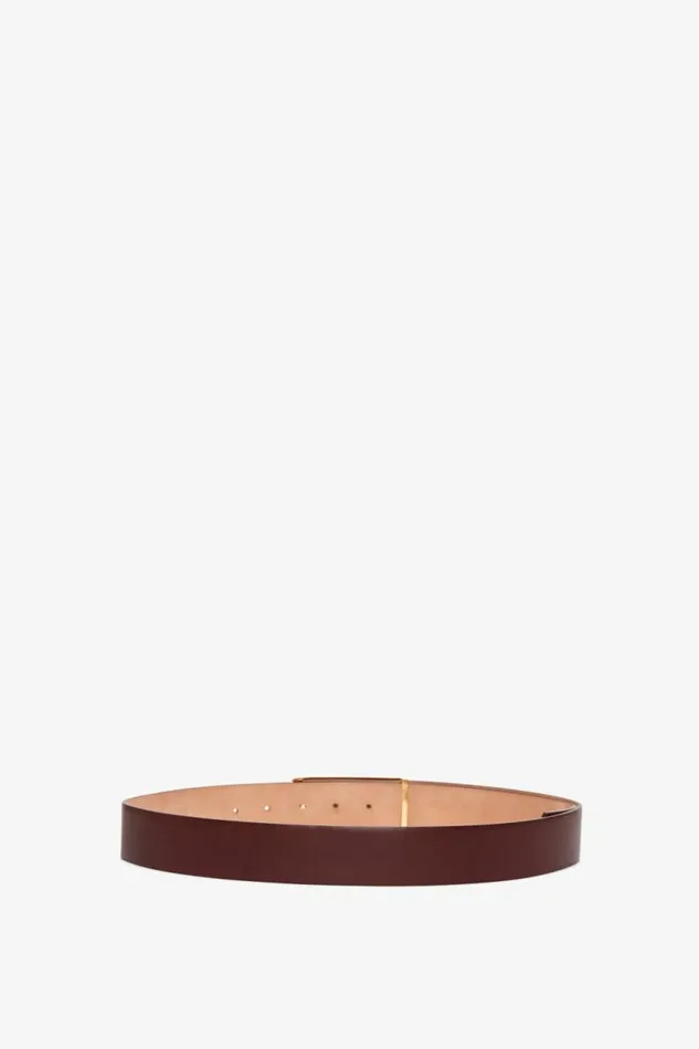Women Belts Victoria Beckham Jumbo Frame Belt In Burgundy Leather