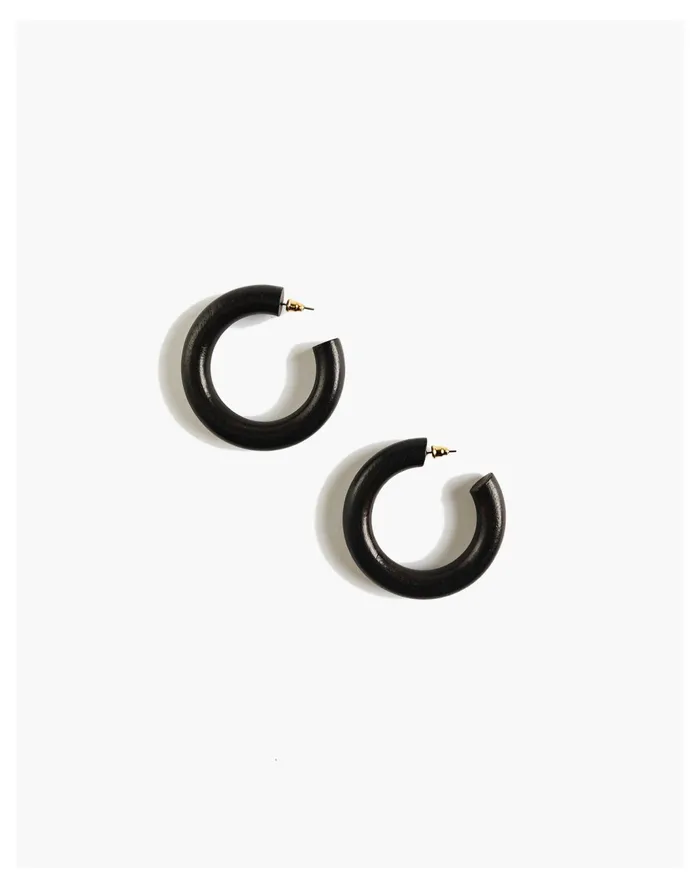 Women Bembien Alix Hoop Earrings Black Madewell Earrings