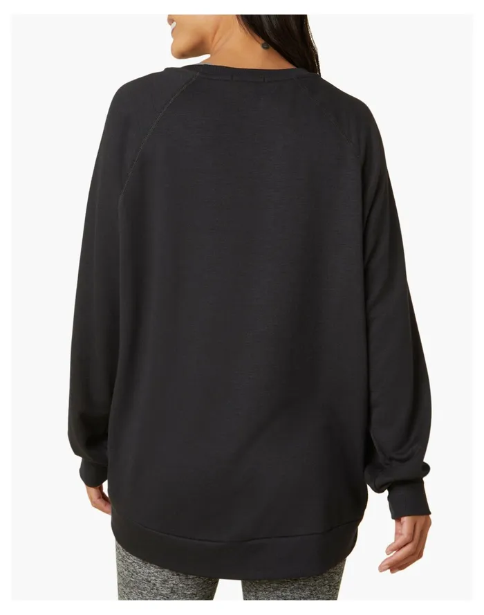 Women Beyond Yoga Cozy Fleece Saturday Oversized Pullover Black Madewell Sweatshirts and Sweatpants Women Beyond Yoga Cozy Fleece Saturday Oversized Pullover Black Madewell Sweatshirts and Sweatpants