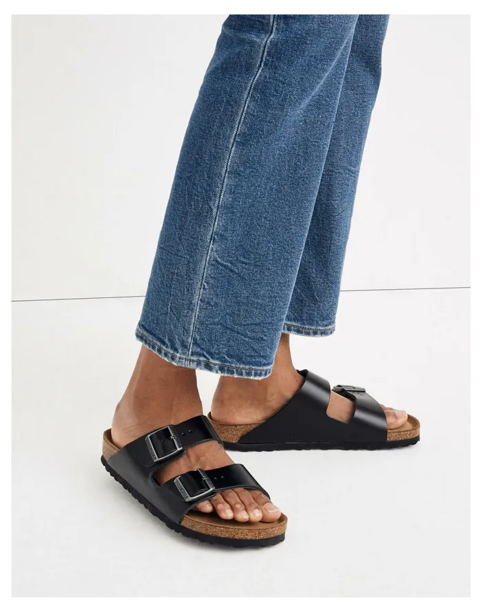 Women Birkenstock Arizona Sandals In Birko Flor True Black Madewell Sandals Women Birkenstock Arizona Sandals In Birko Flor True Black Madewell Sandals