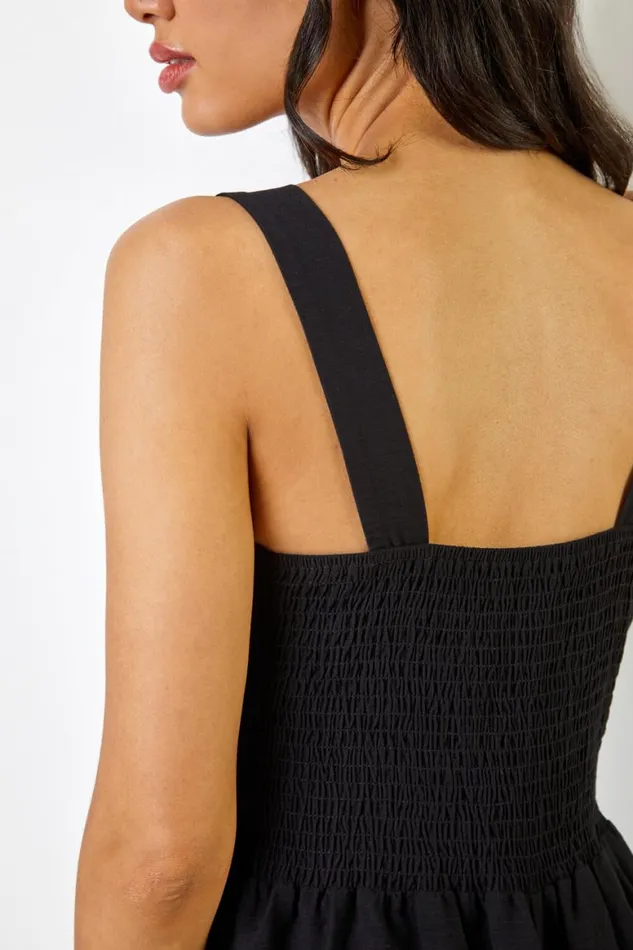 Women Black Wide Leg Culotte Jumpsuit Roman Dresses