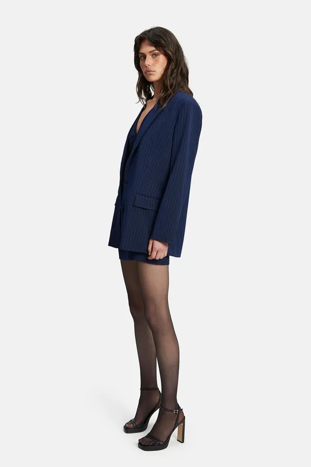 Women Blazers Bardot Pin Stripe Blazer In Navy Stripe Navy Stripe Women Blazers Bardot Pin Stripe Blazer In Navy Stripe Navy Stripe