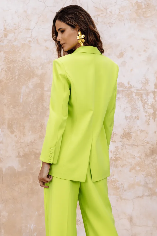 Women Blazers Lavish Alice LIANA Tailored Masculine Blazer In Chartreuse Chartreuse