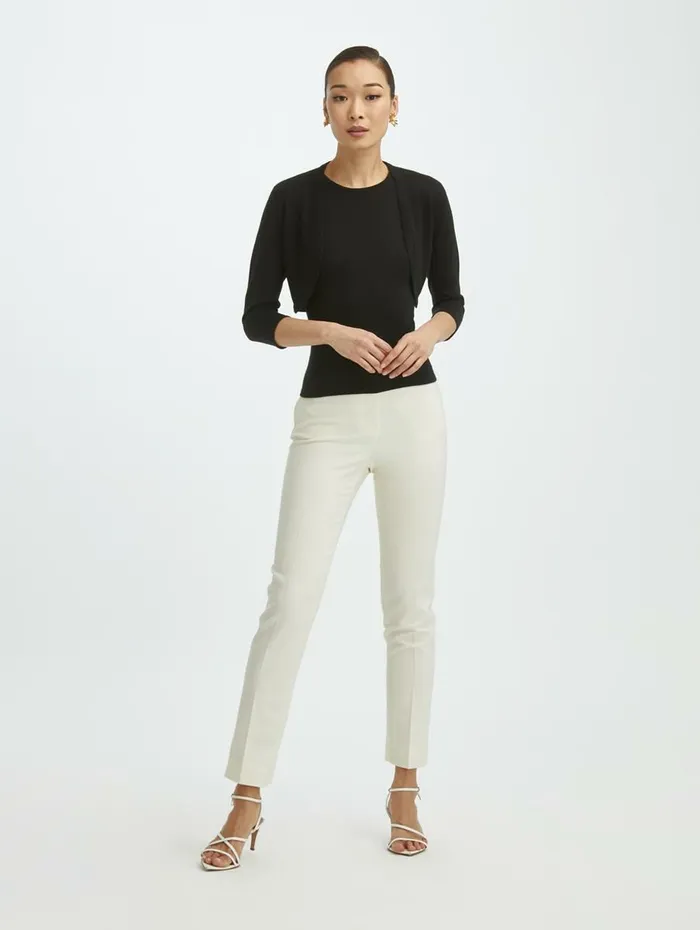 Women Blouses and Knits Oscar De La Renta Cashmere Silk Bolero Black Women Blouses and Knits Oscar De La Renta Cashmere Silk Bolero Black