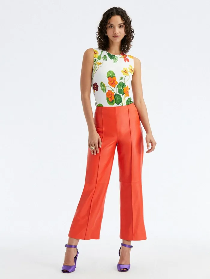 Women Blouses and Knits Oscar De La Renta Nasturtium Printed Tank Ivory Multi Women Blouses and Knits Oscar De La Renta Nasturtium Printed Tank Ivory Multi