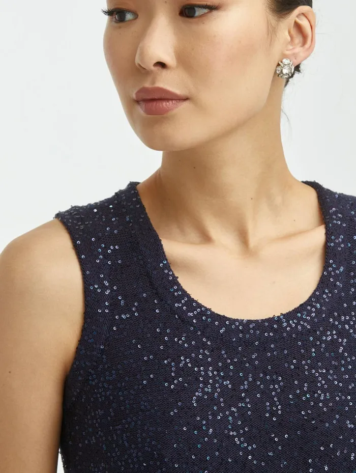 Women Blouses and Knits Oscar De La Renta Silk Scoop Neck Tank Navy Women Blouses and Knits Oscar De La Renta Silk Scoop Neck Tank Navy