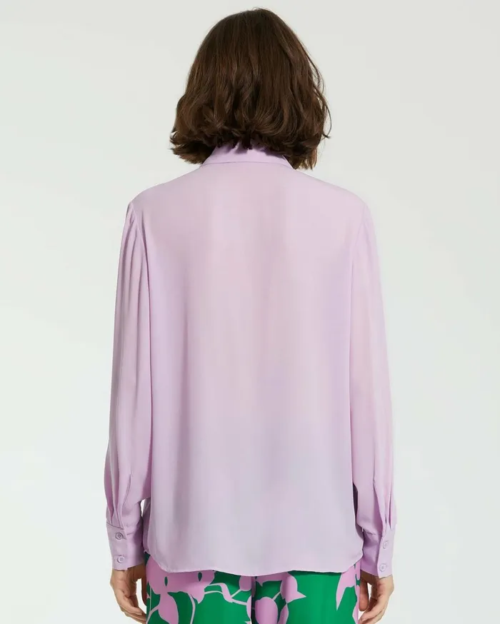 Women Blouses And Tops Mac Duggal The Bentley Long Sleeve Button Up Georgette Blouse 8211 FINAL SALE Orchid