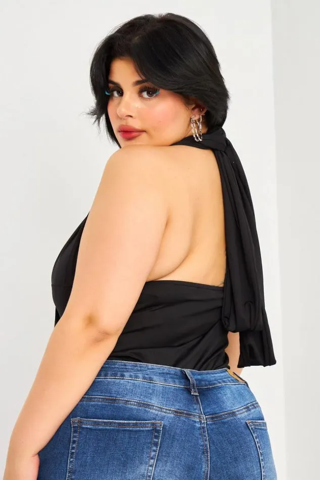 Women Body Noir Attaches Modulable Black Brentiny Paris See Everything