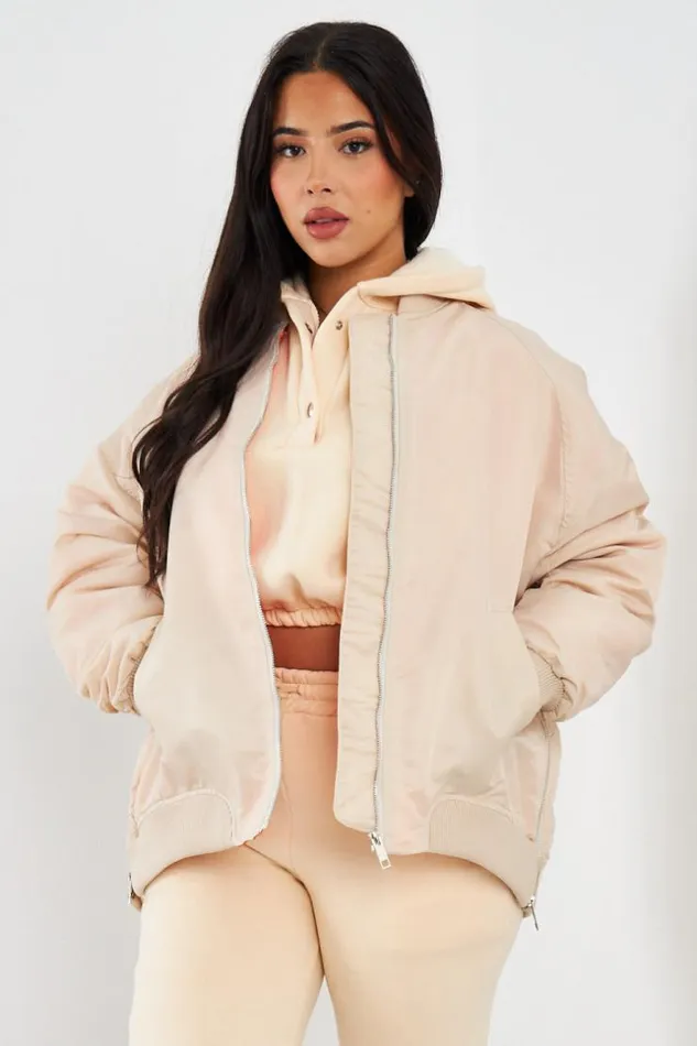 Women Bomber Beige Beige Brentiny Paris White Tops