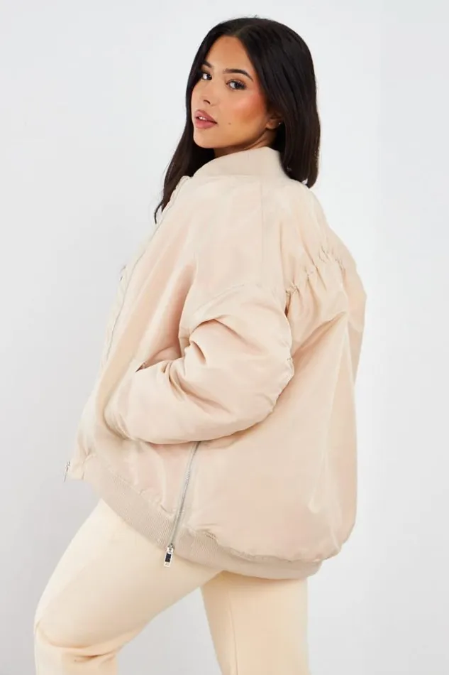 Women Bomber Beige Beige Brentiny Paris White Tops
