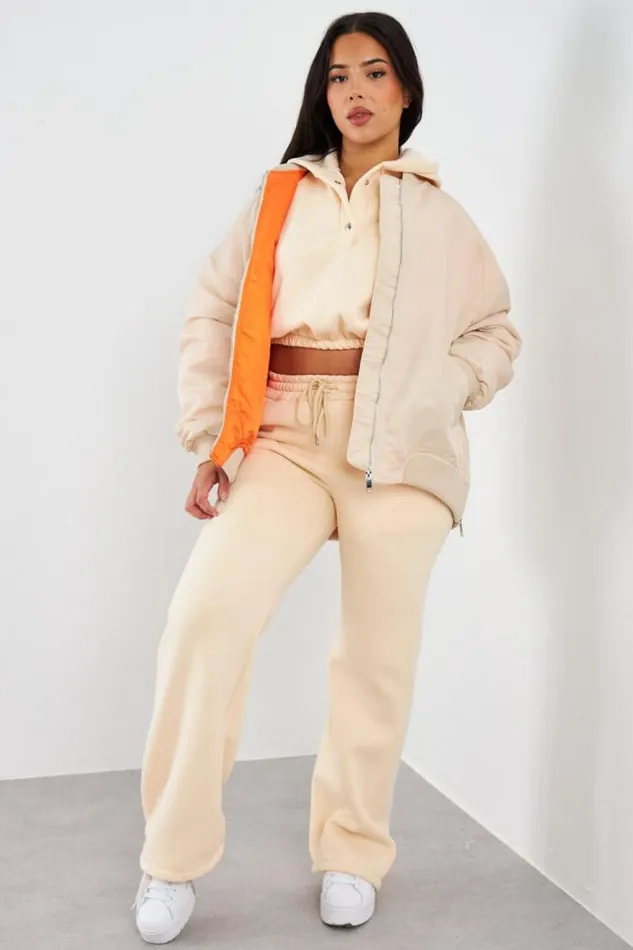 Women Bomber Beige Beige Brentiny Paris White Tops