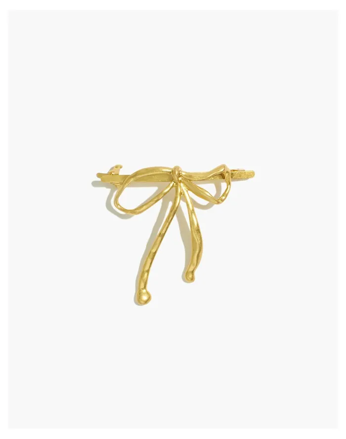 Women Bow Barrette Vintage Gold Madewell Hair Accessories