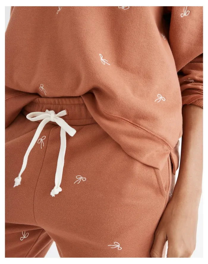 Women Bow Embroidered Retro Sweatpants Warm Umber Madewell Sweatshirts and Sweatpants Women Bow Embroidered Retro Sweatpants Warm Umber Madewell Sweatshirts and Sweatpants