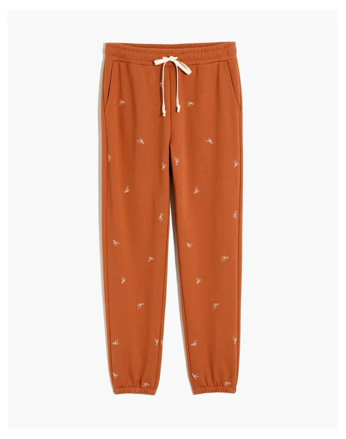 Women Bow Embroidered Retro Sweatpants Warm Umber Madewell Sweatshirts and Sweatpants Women Bow Embroidered Retro Sweatpants Warm Umber Madewell Sweatshirts and Sweatpants