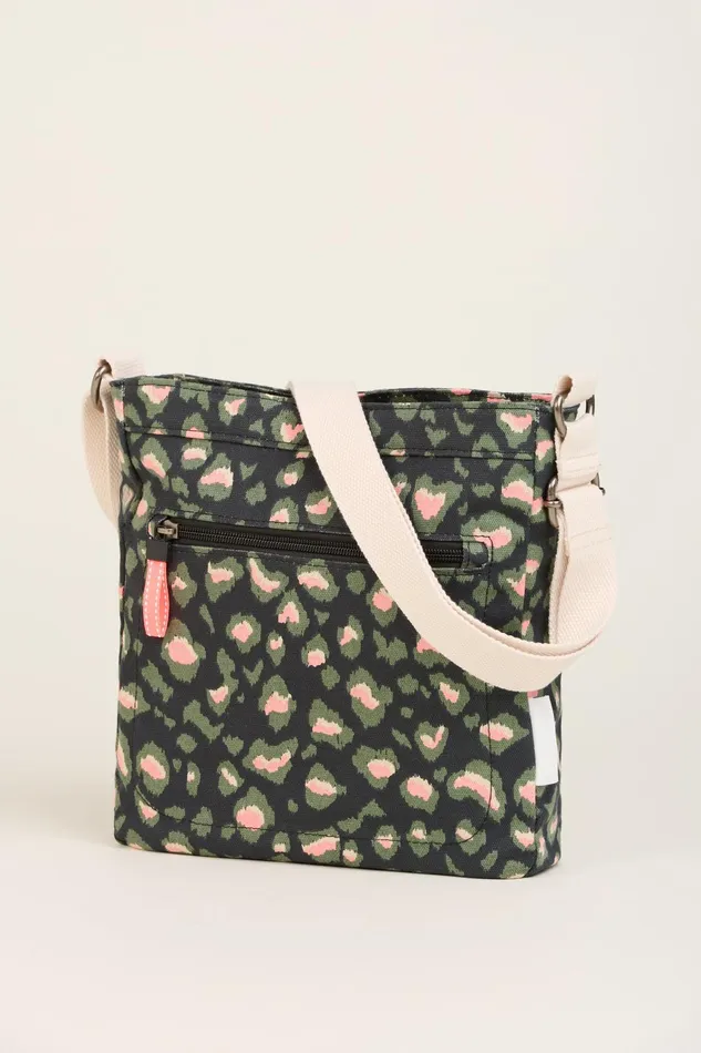 Women Brakeburn Bags and Purses Charcoal Khaki Leopard Print Large Crossbody