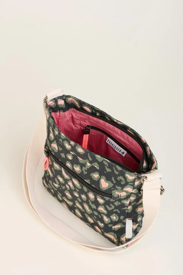 Women Brakeburn Bags and Purses Charcoal Khaki Leopard Print Large Crossbody