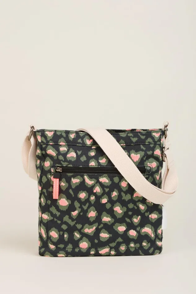 Women Brakeburn Bags and Purses Charcoal Khaki Leopard Print Large Crossbody