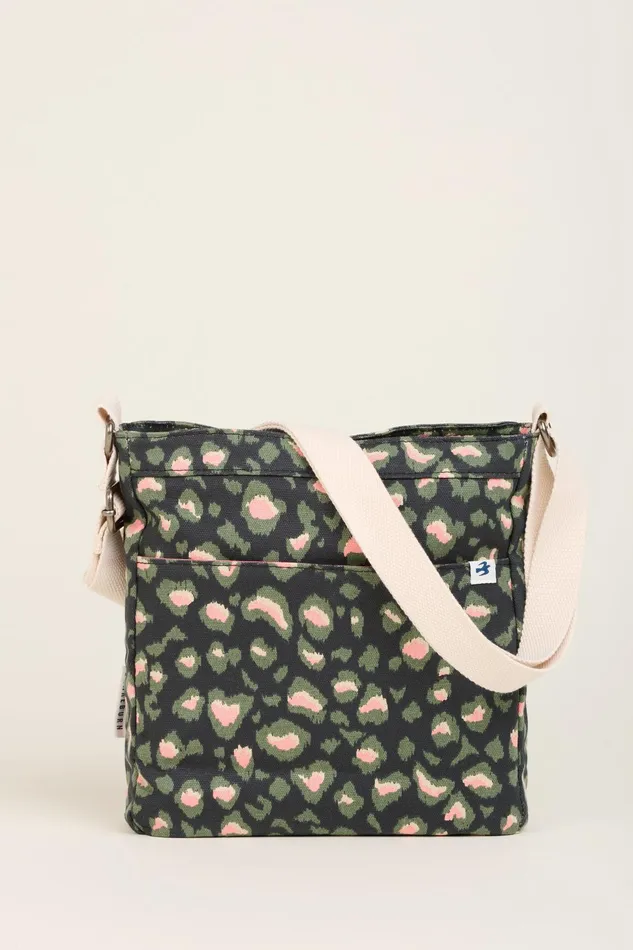 Women Brakeburn Bags and Purses Charcoal Khaki Leopard Print Large Crossbody