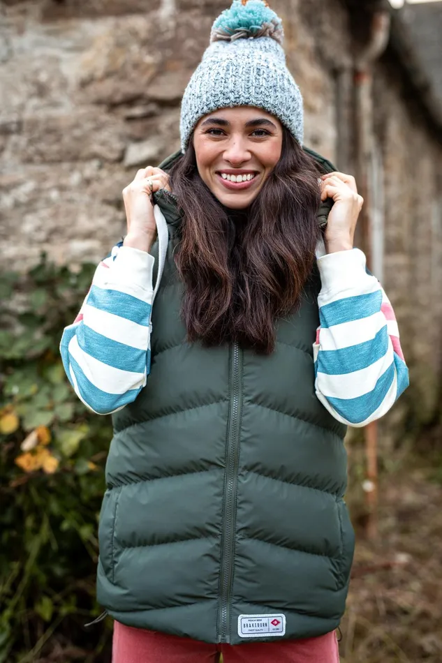 Women Brakeburn Coats And Jackets Green Ashmore Hooded Gilet