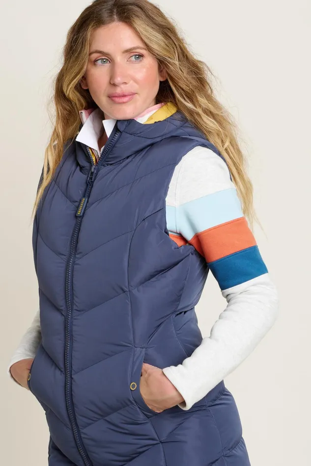 Women Brakeburn Coats And Jackets Navy Peverell Hooded Gilet