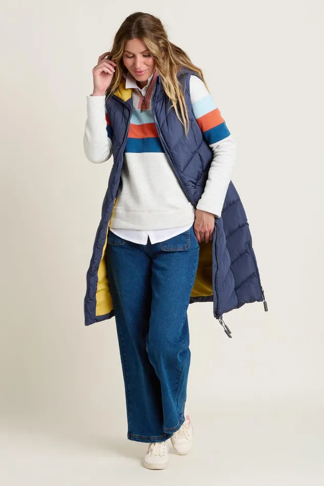Women Brakeburn Coats And Jackets Navy Peverell Hooded Gilet